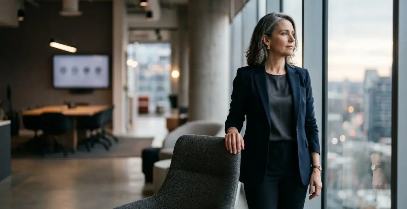 Dirigeant seul face à une décision stratégique décisive, symbole du poids du leadership