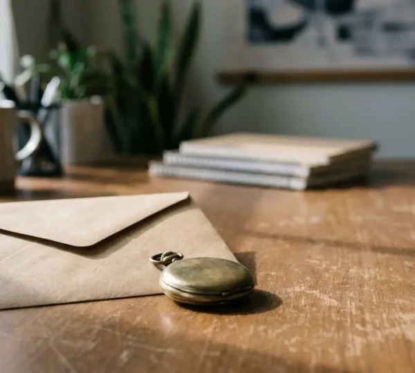 Enveloppe de facture scellée posée sur un bureau moderne, symbolisant la rapidité et la confiance du paiement