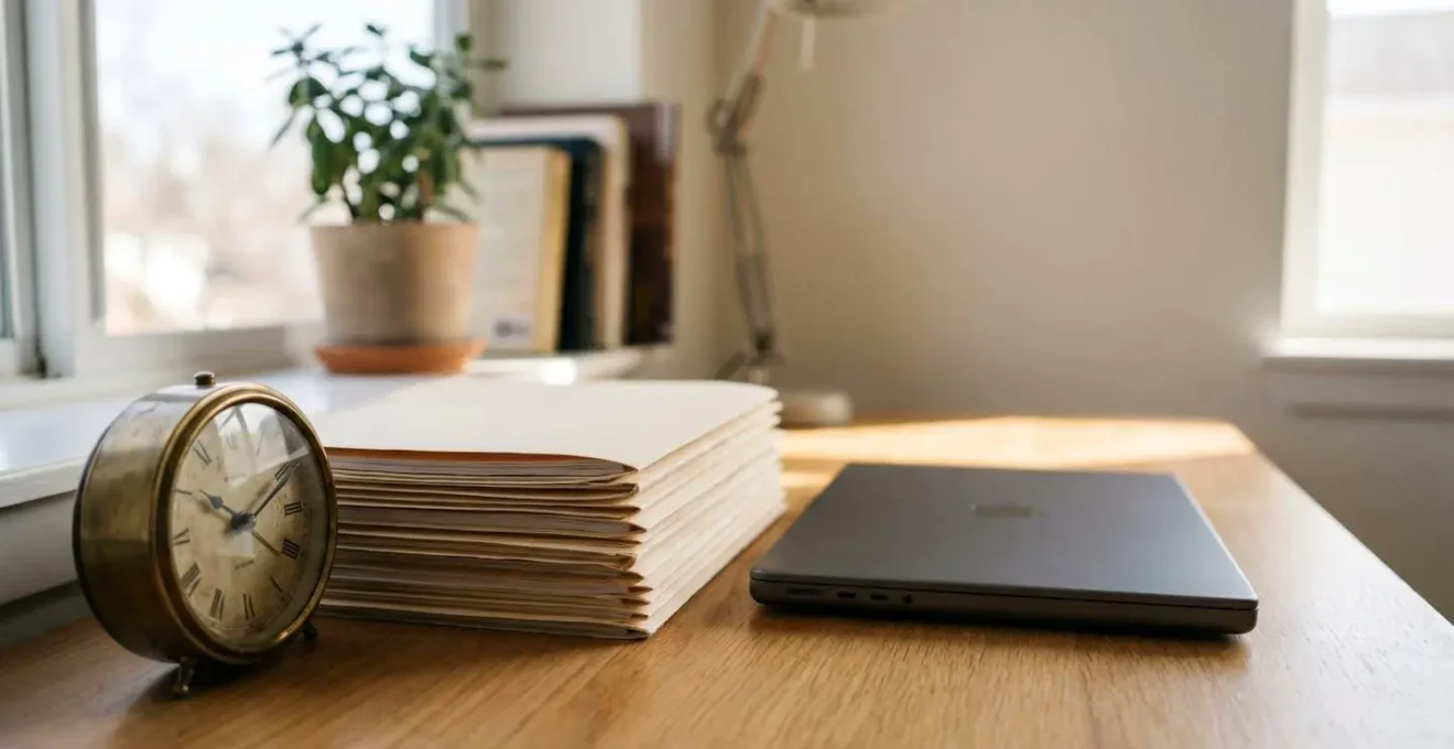 Espace de travail lumineux et épuré symbolisant une comptabilité maîtrisée et un gain de temps pour l'entrepreneur