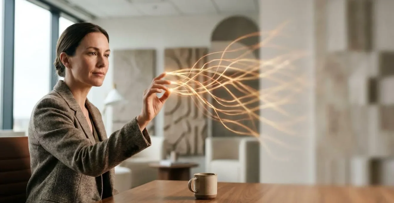 Dirigeant analysant la croissance de la relation client grace a une strategie CRM, symbolisee par un reseau de connexions lumineuses